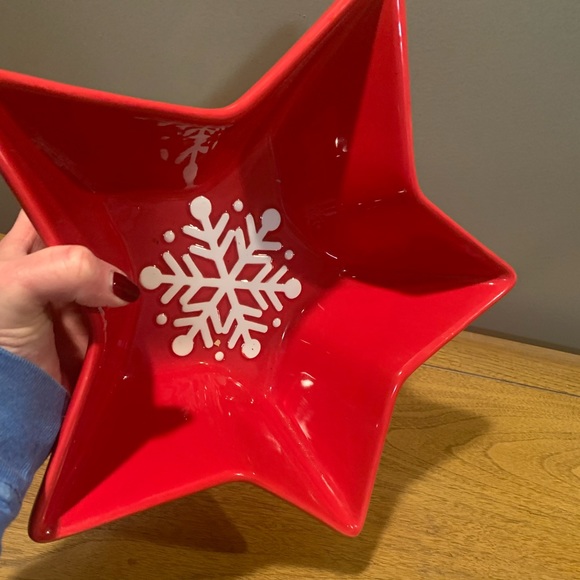 Snowflake Star Shaped Bowl, Excellent Condition, Perfect For Holidays - Picture 9 of 16